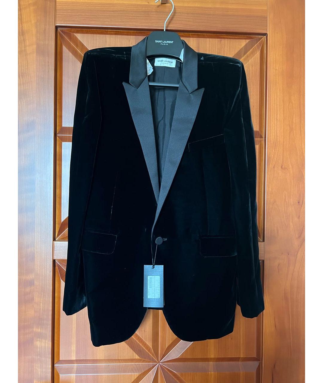 SAINT LAURENT Черный бархатный костюм с брюками, фото 8