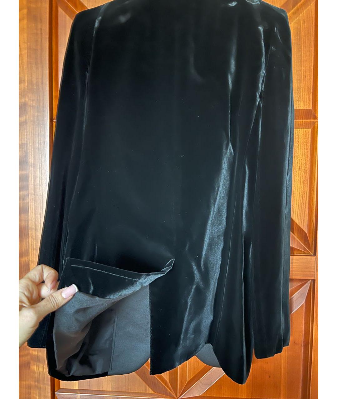 SAINT LAURENT Черный бархатный костюм с брюками, фото 5