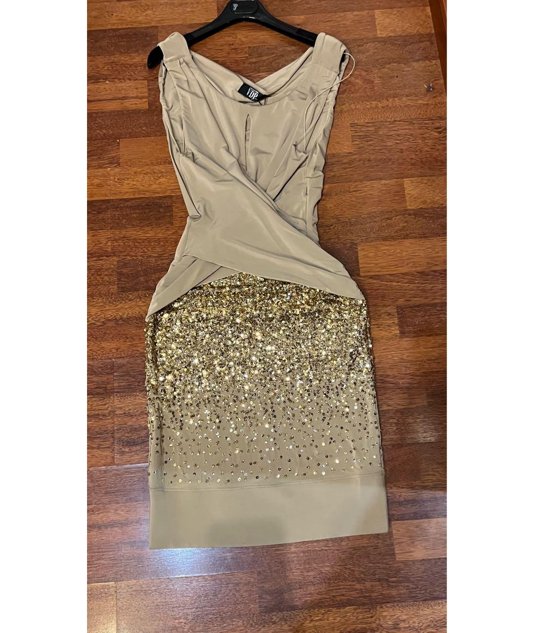 VDP Золотое вискозное вечернее платье, фото 2