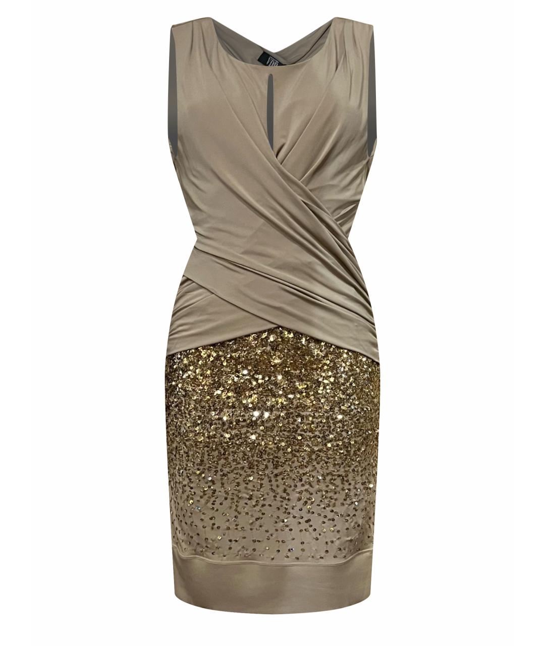 VDP Золотое вискозное вечернее платье, фото 1