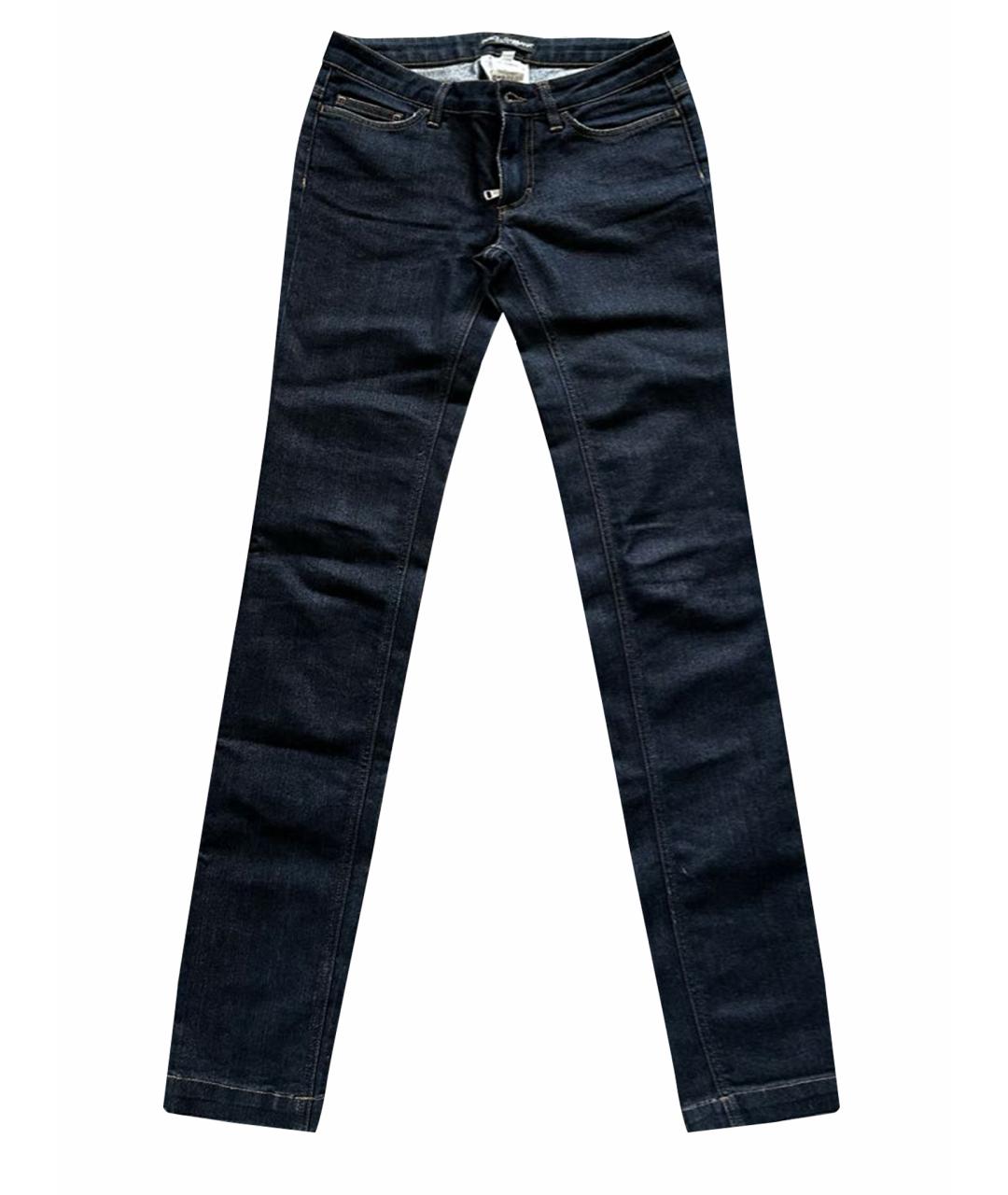 DOLCE&GABBANA Темно-синие хлопко-полиэстеровые прямые джинсы, фото 1