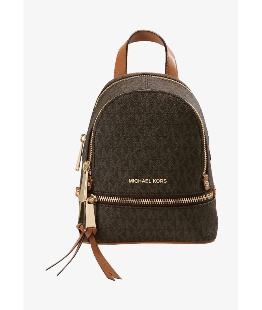 MICHAEL KORS Коричневый кожаный рюкзак, фото 9