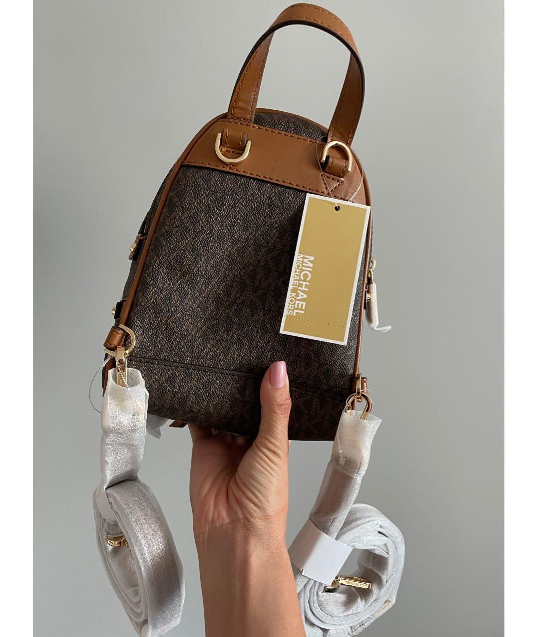 MICHAEL KORS Коричневый кожаный рюкзак, фото 7