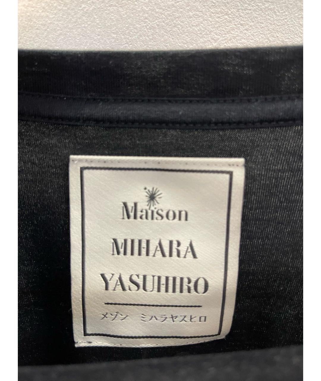 MAISON MIHARA YASUHIRO Черная хлопковая футболка, фото 2