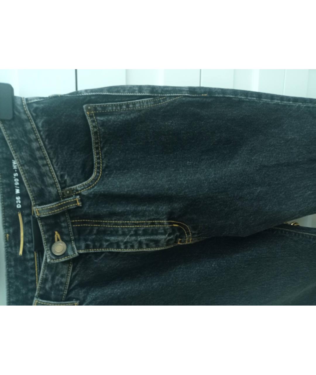 SAINT LAURENT Черные хлопковые прямые джинсы, фото 4