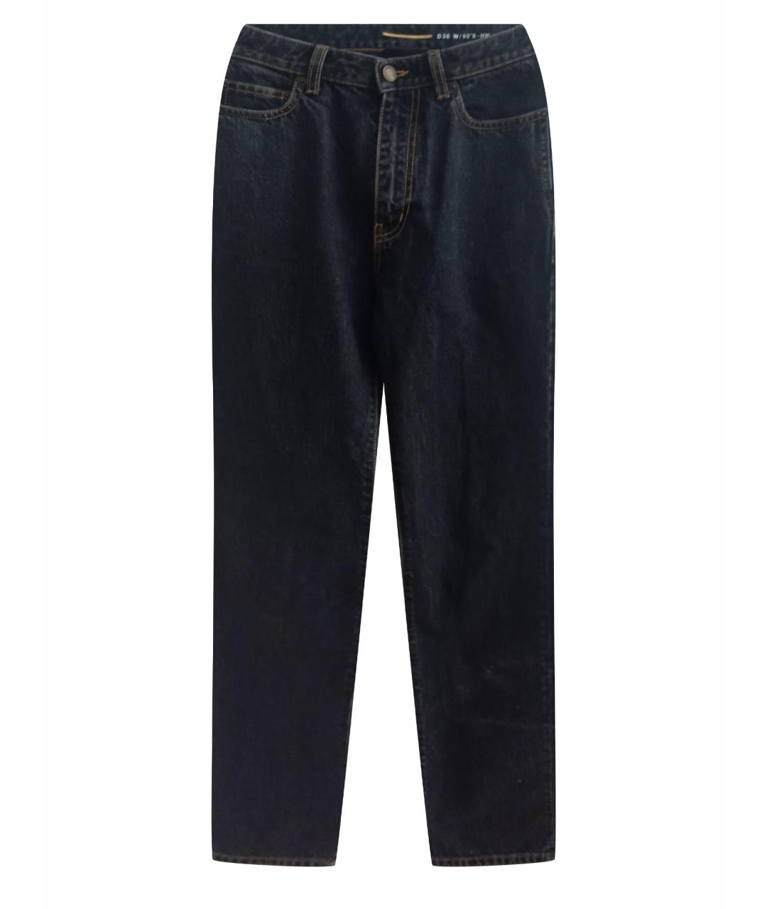 SAINT LAURENT Черные хлопковые прямые джинсы, фото 1