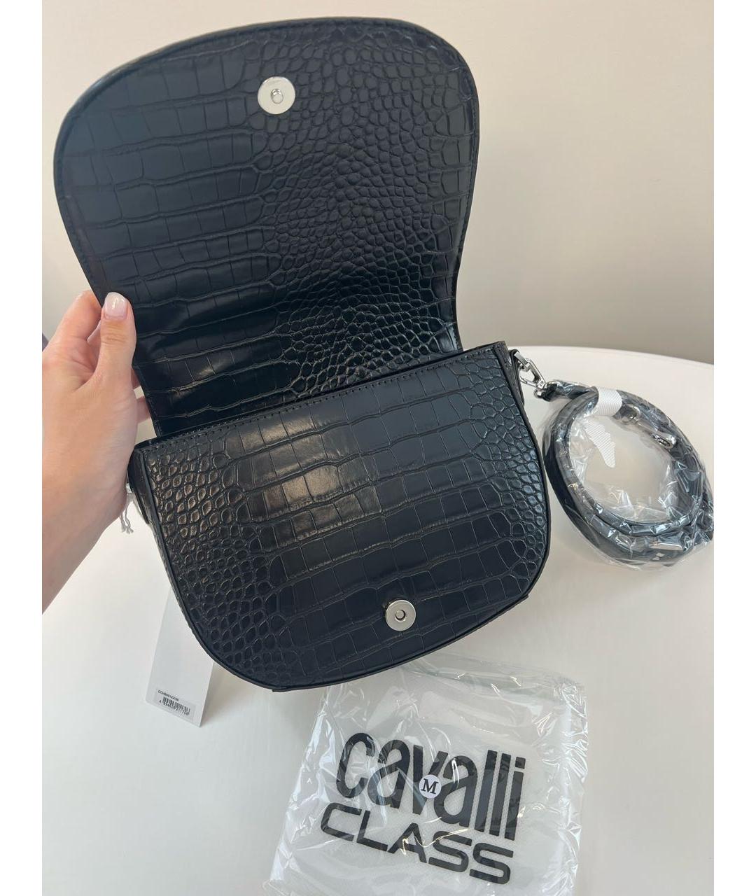 CAVALLI CLASS Черная сумка через плечо из искусственной кожи, фото 7