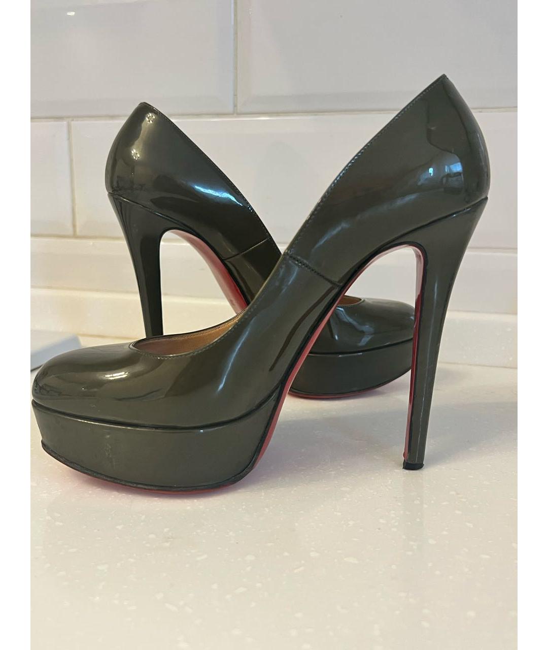 CHRISTIAN LOUBOUTIN Хаки туфли из лакированной кожи, фото 4