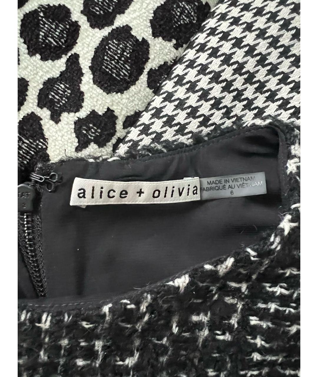 ALICE+OLIVIA Черное шерстяное повседневное платье, фото 4