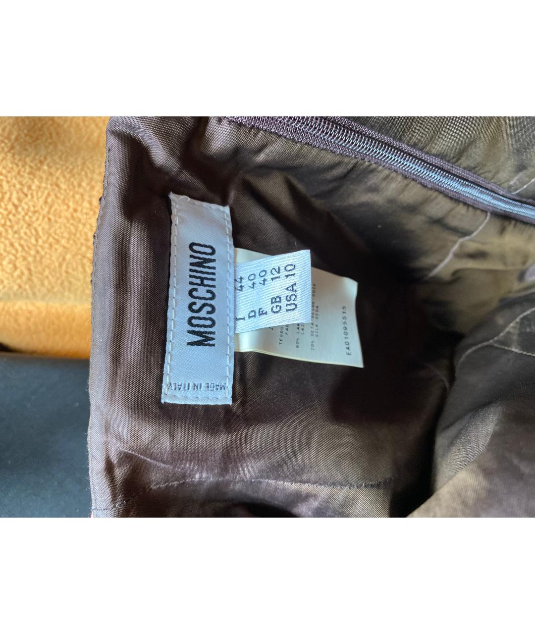 MOSCHINO Коричневая шерстяная юбка миди, фото 4