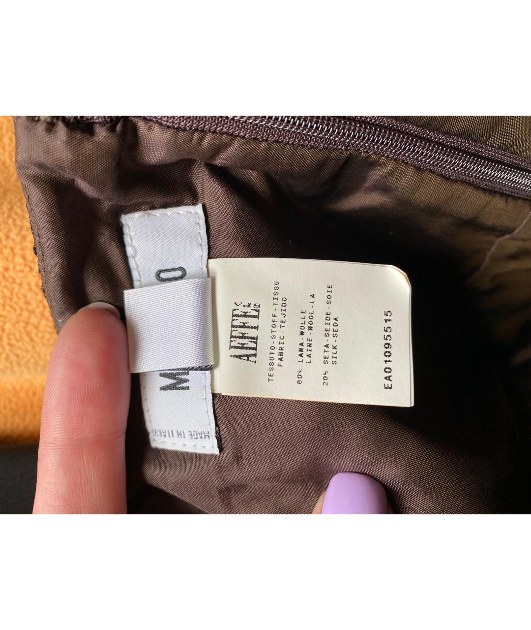 MOSCHINO Коричневая шерстяная юбка миди, фото 5