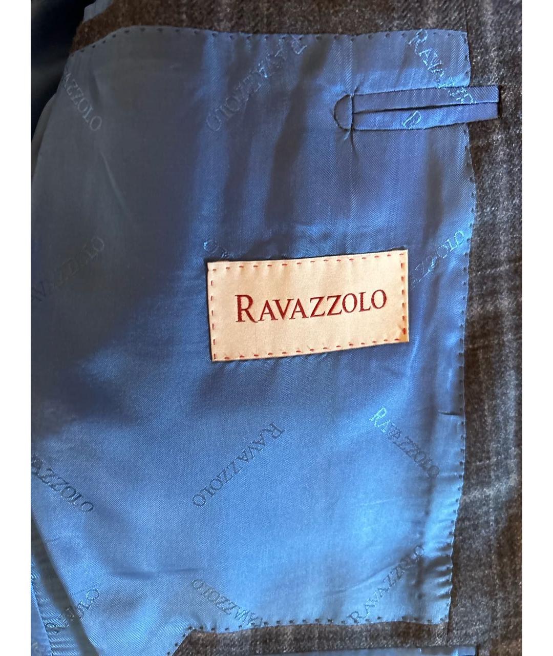 RAVAZZOLO Темно-синий шерстяной пиджак, фото 6
