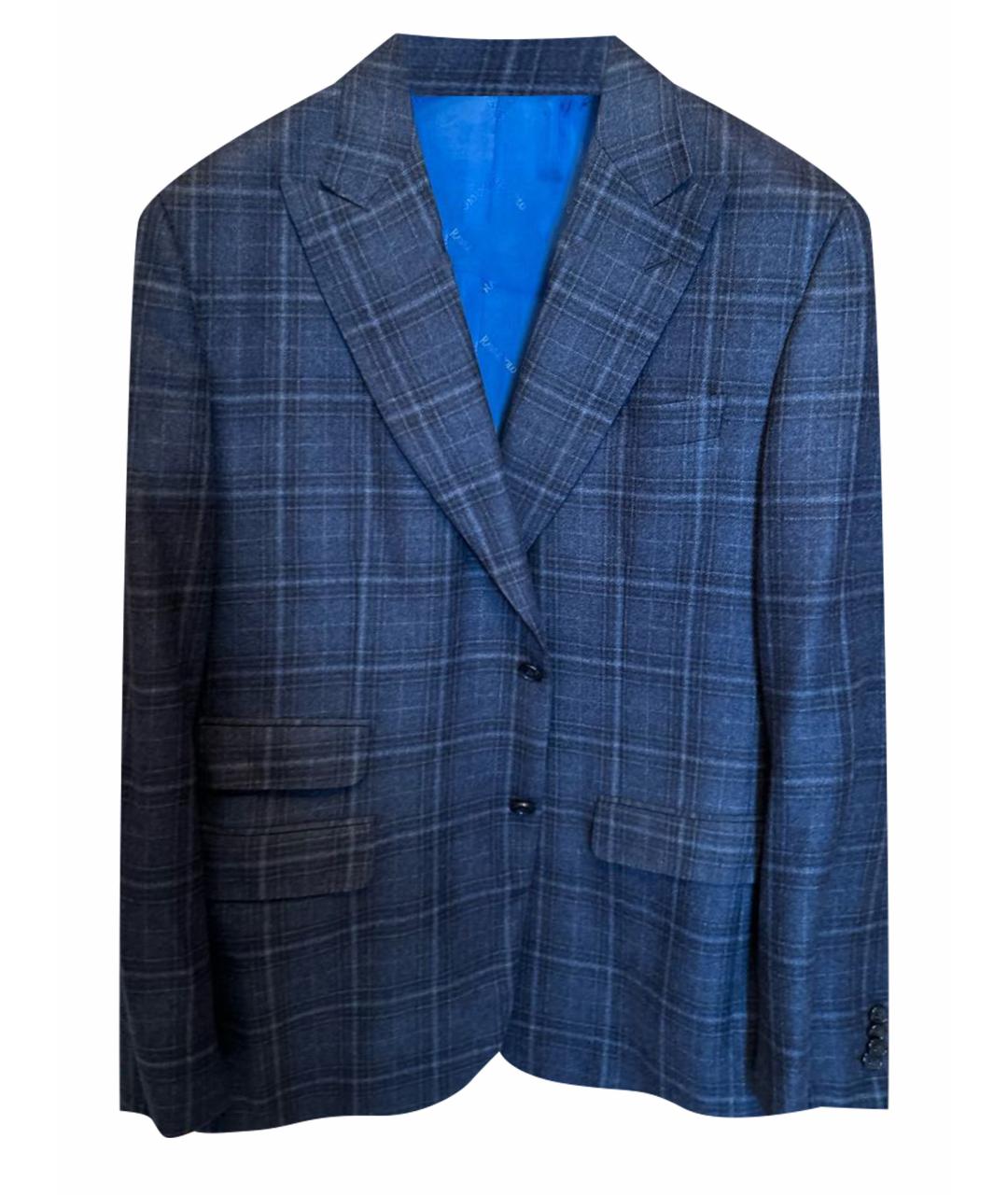 RAVAZZOLO Темно-синий шерстяной пиджак, фото 1