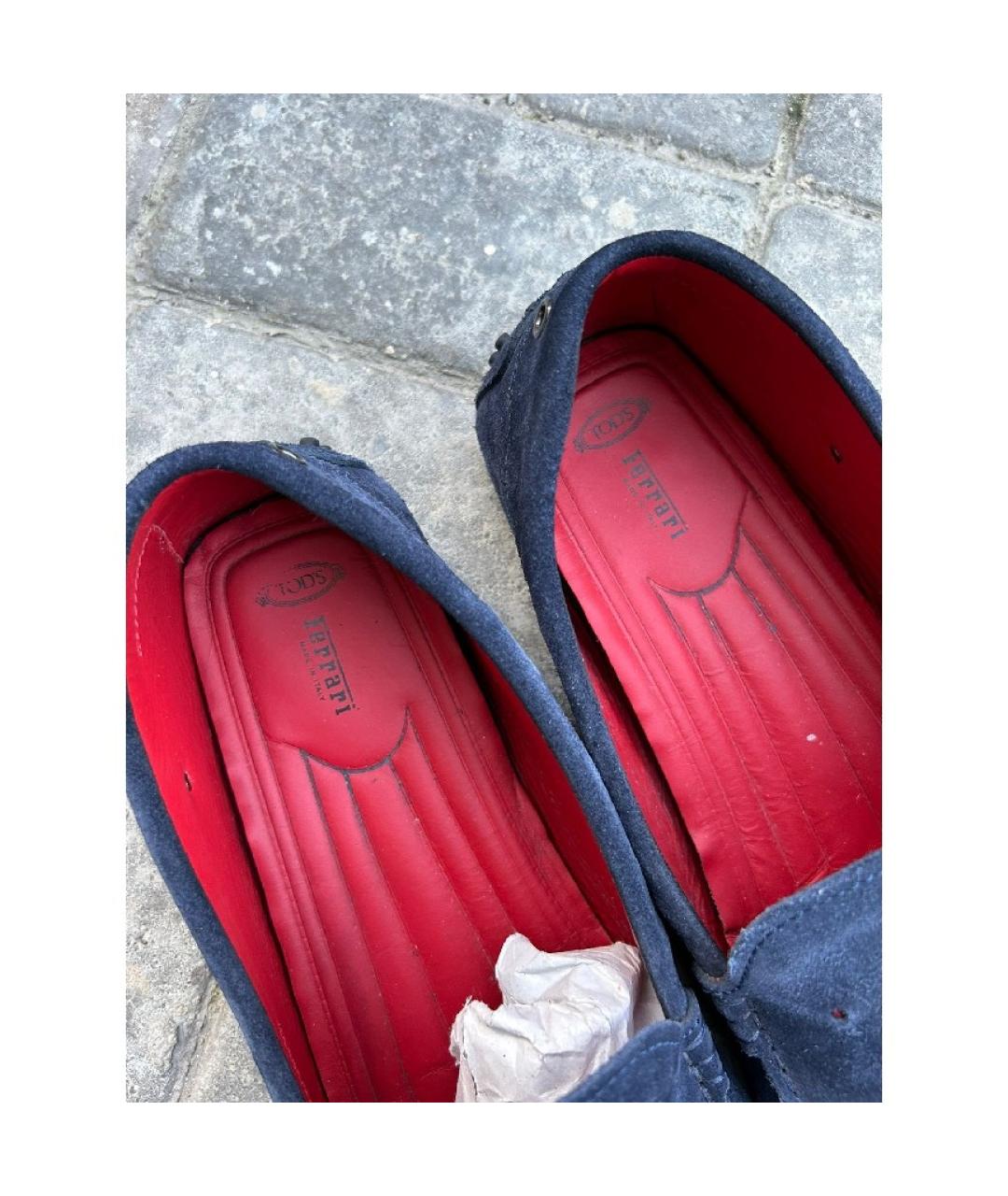 TOD'S Темно-синие кожаные мокасины, фото 5