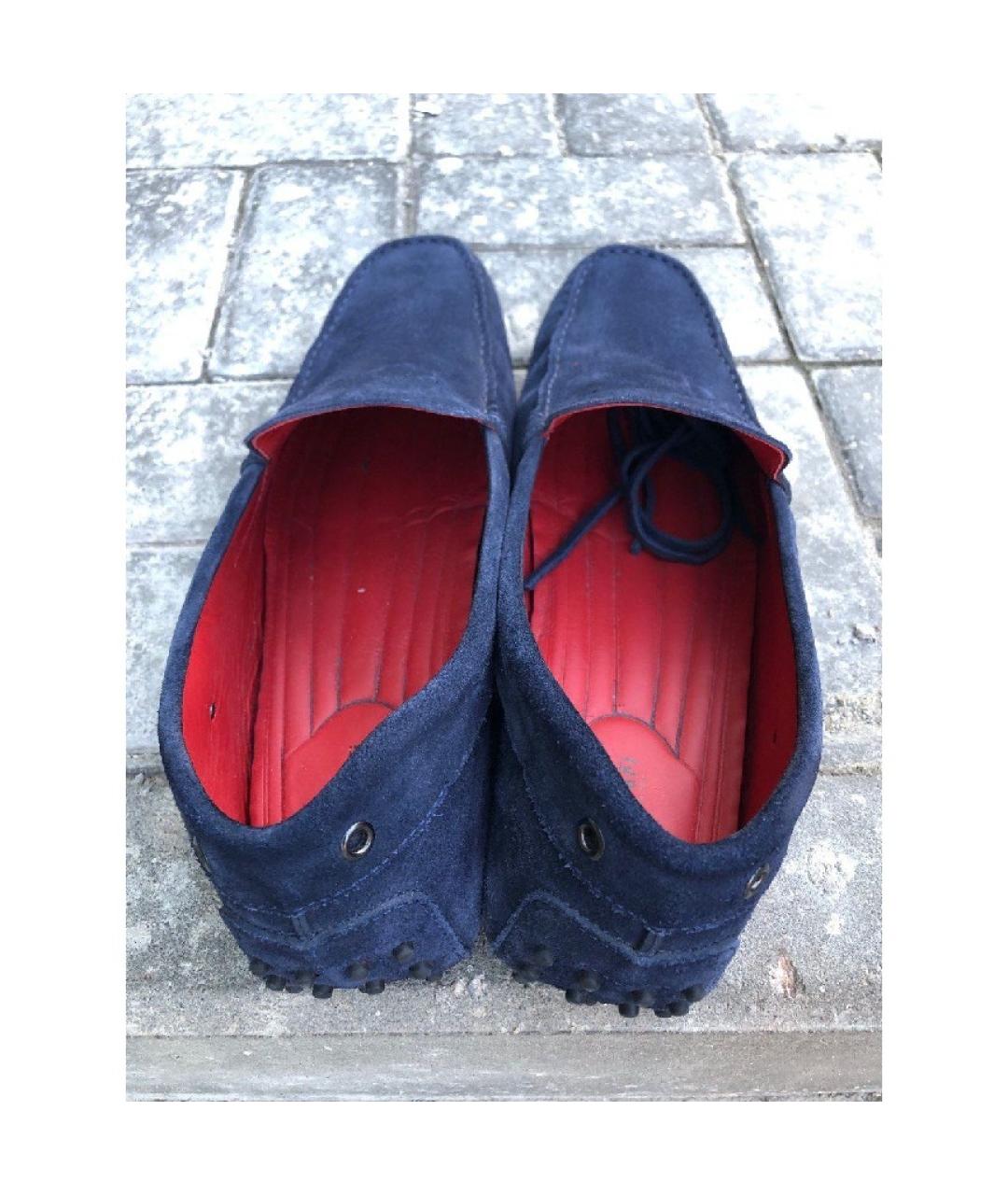 TOD'S Темно-синие кожаные мокасины, фото 3