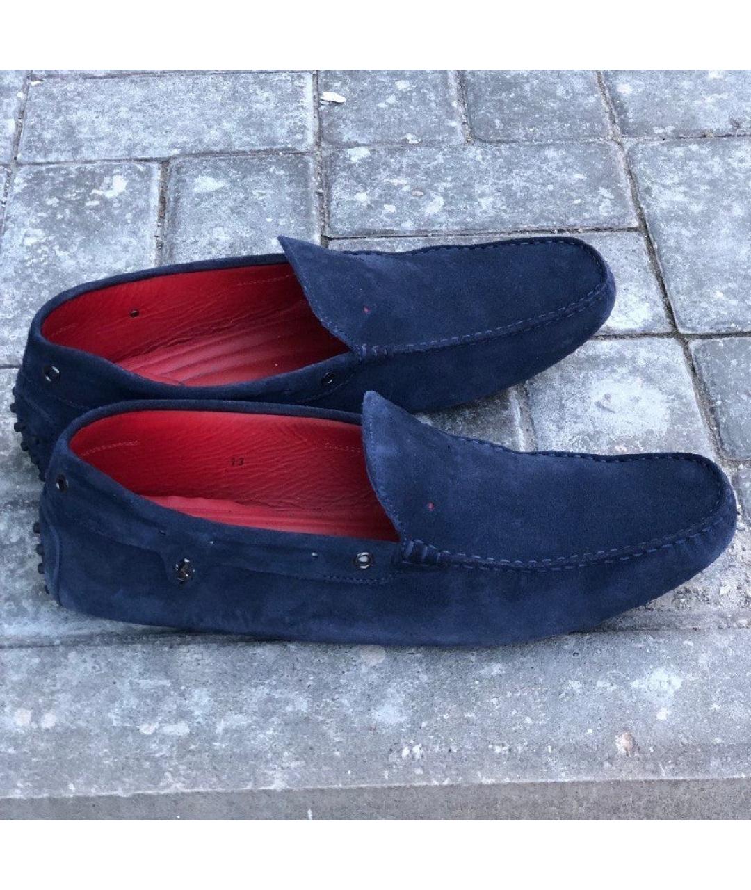 TOD'S Темно-синие кожаные мокасины, фото 8