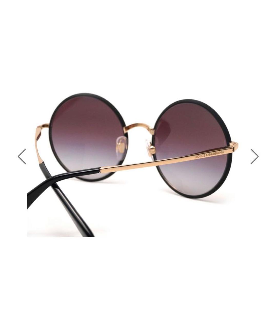 DOLCE&GABBANA Черные металлические солнцезащитные очки, фото 3
