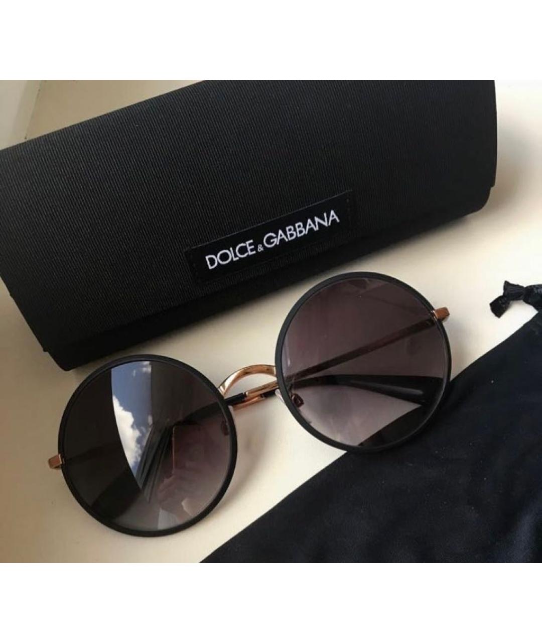 DOLCE&GABBANA Черные металлические солнцезащитные очки, фото 4