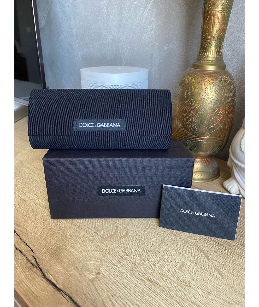 DOLCE&GABBANA Черные металлические солнцезащитные очки, фото 5