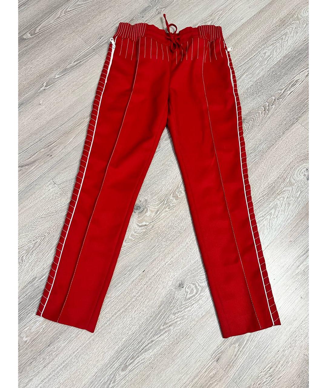 VALENTINO Красные прямые брюки, фото 4