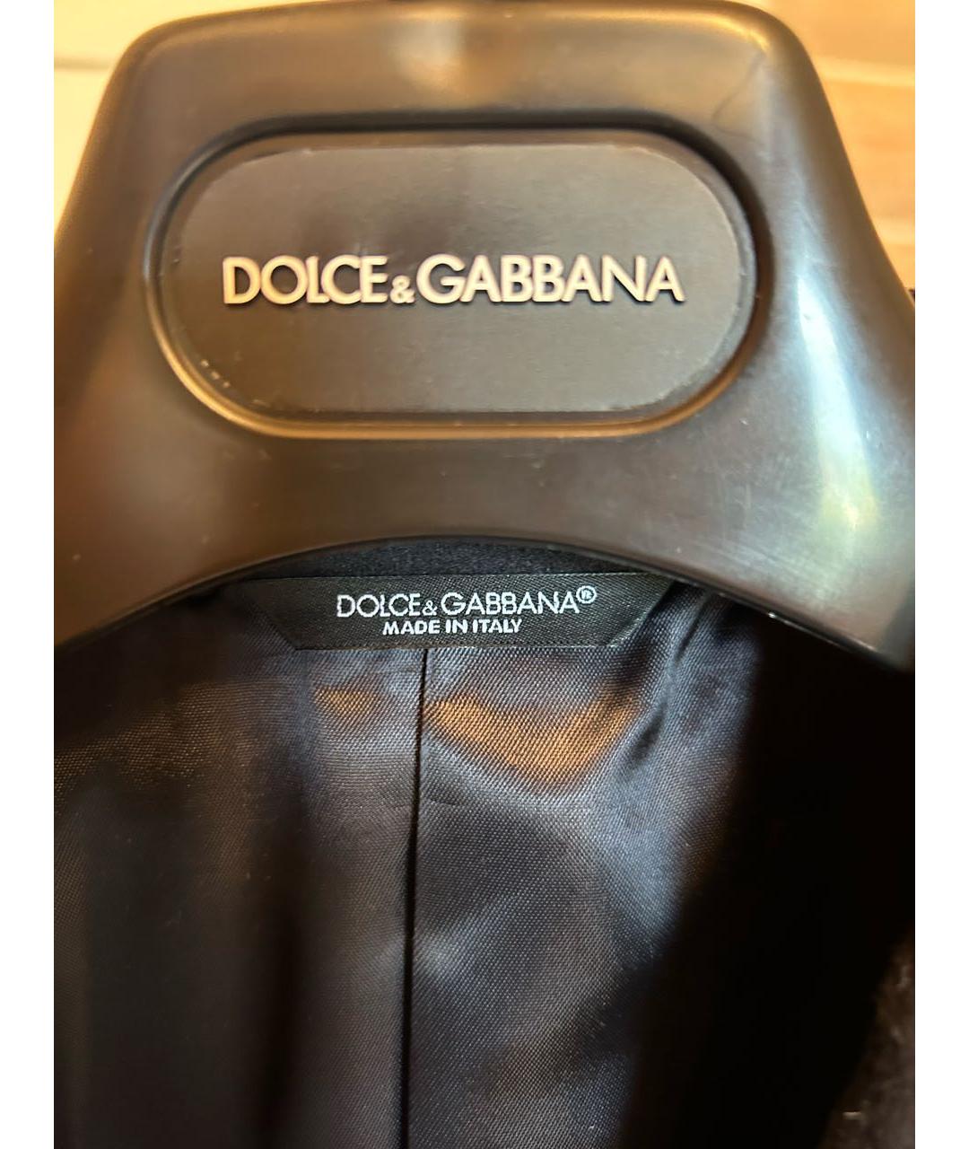 DOLCE&GABBANA Темно-синее шерстяное пальто, фото 5