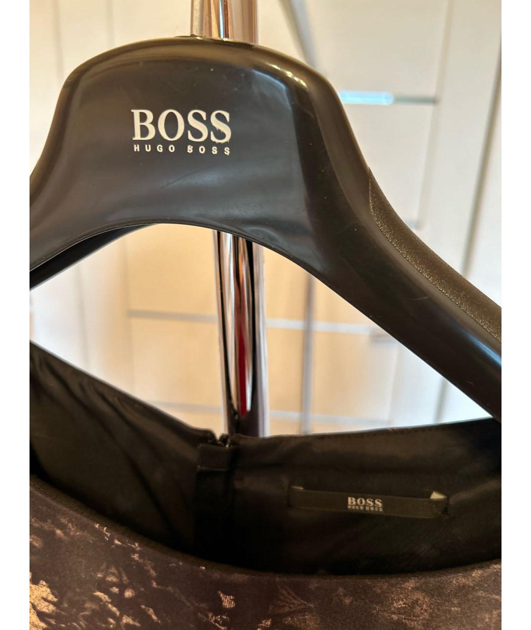 HUGO BOSS Коричневое шелковое платье, фото 2