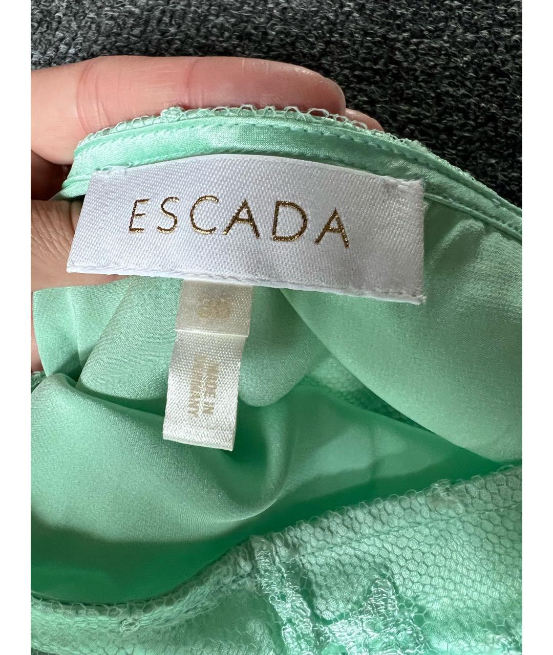 ESCADA Бирюзовая шелковая юбка макси, фото 4