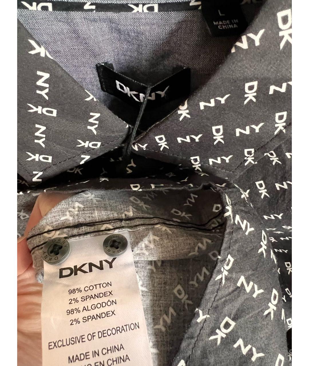 DKNY Черная хлопковая кэжуал рубашка, фото 3