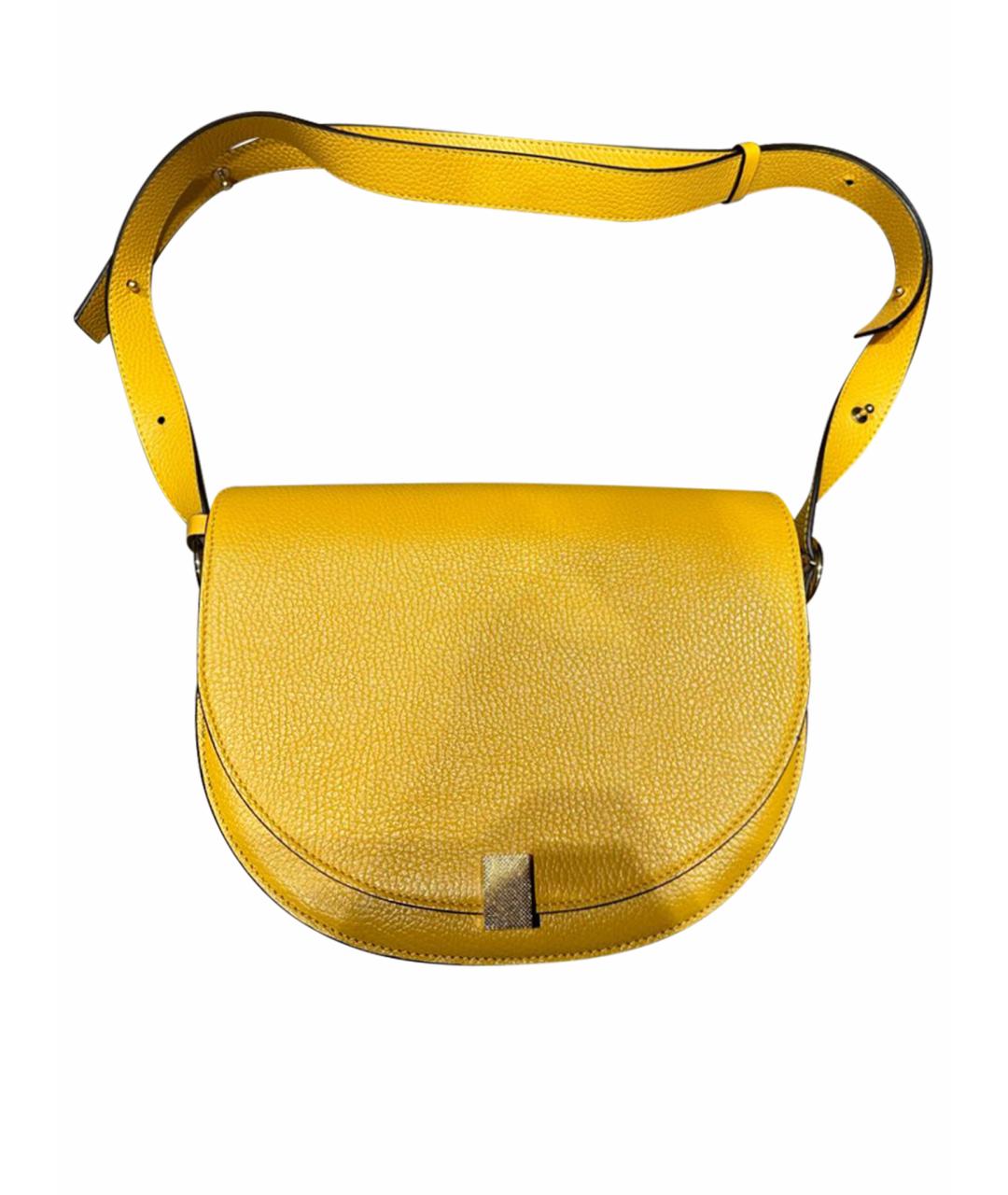VICTORIA BECKHAM Желтая кожаная сумка через плечо, фото 1