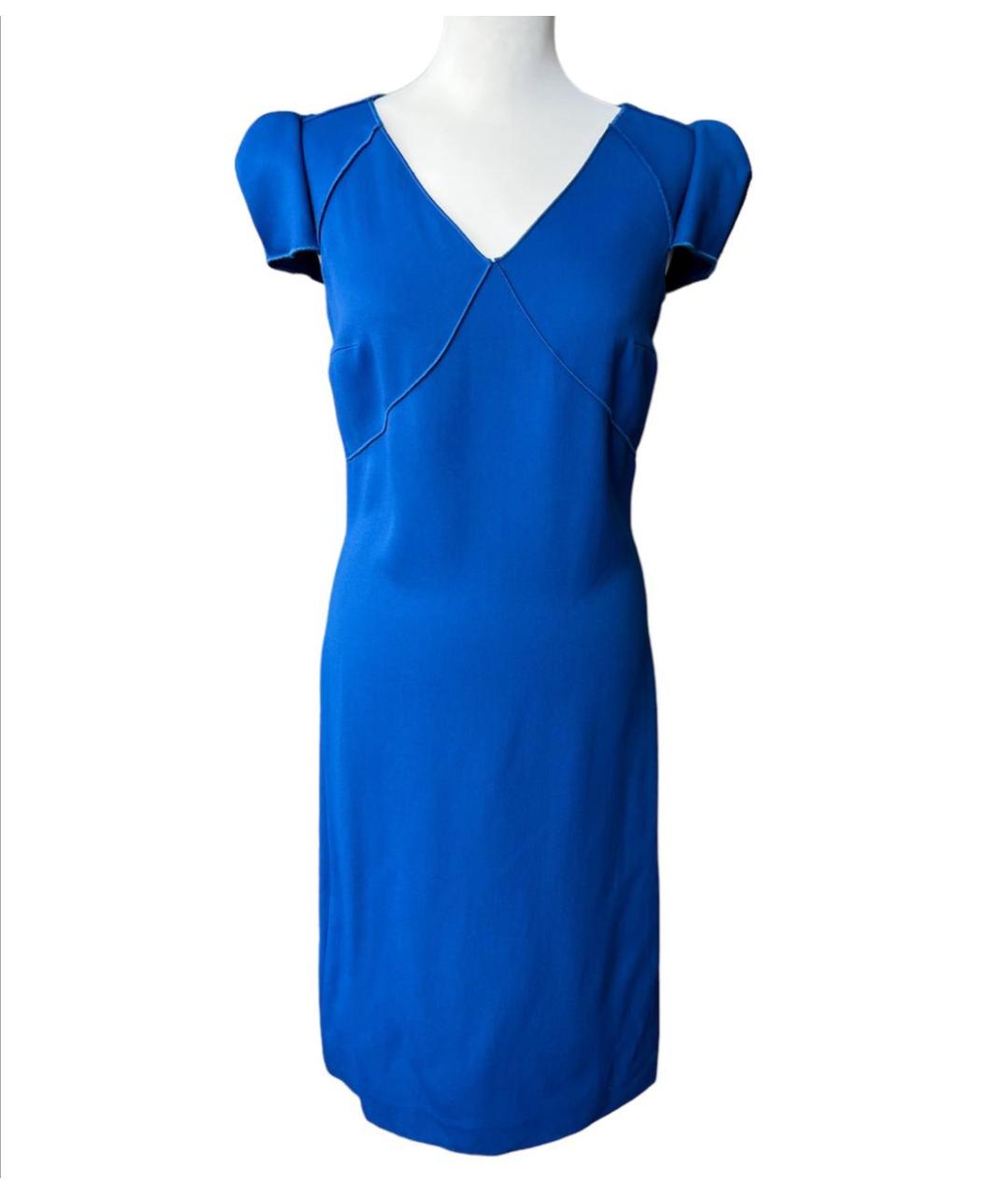 GIORGIO ARMANI Синее вискозное повседневное платье, фото 9