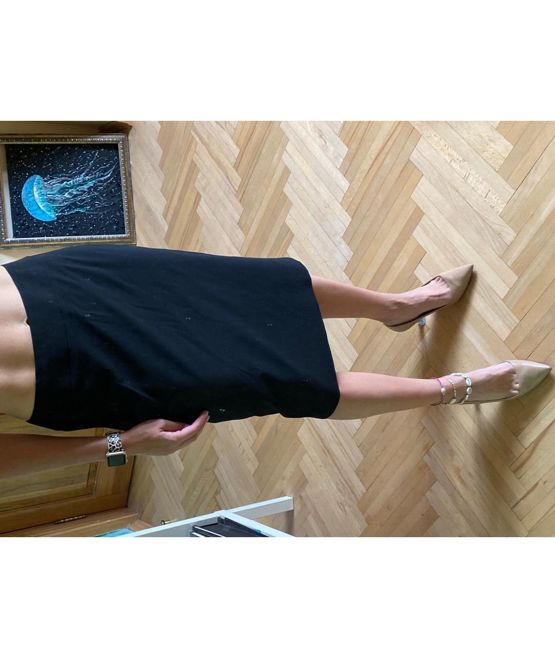ESCADA Черная шерстяная юбка миди, фото 5