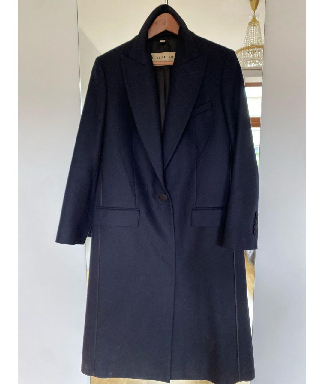 BURBERRY Темно-синее шерстяное пальто, фото 6