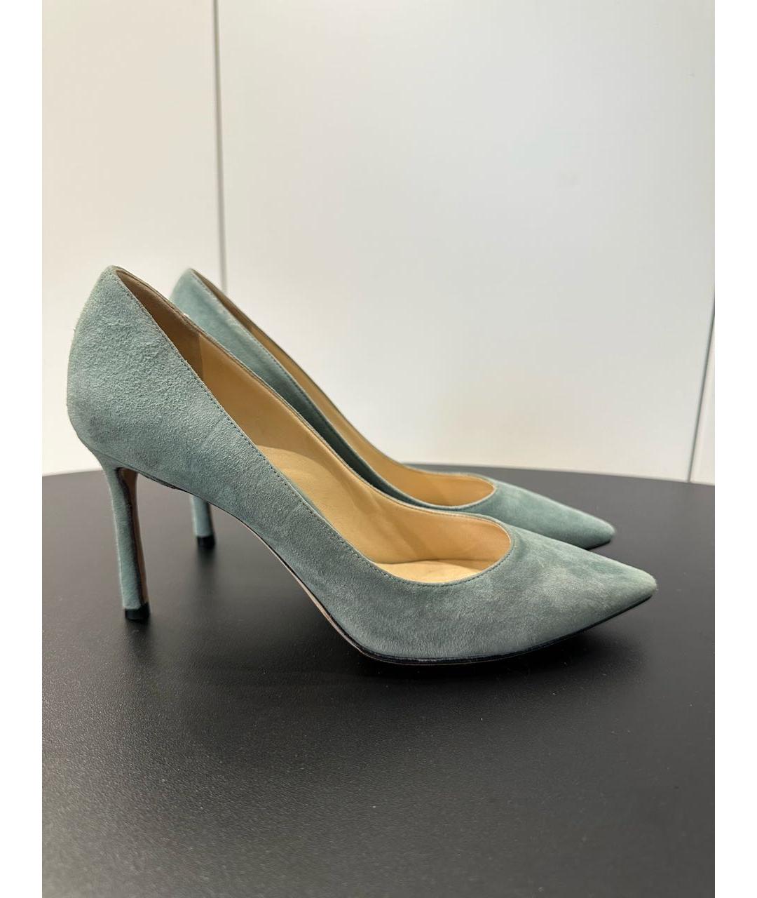 JIMMY CHOO Бирюзовые замшевые туфли, фото 5