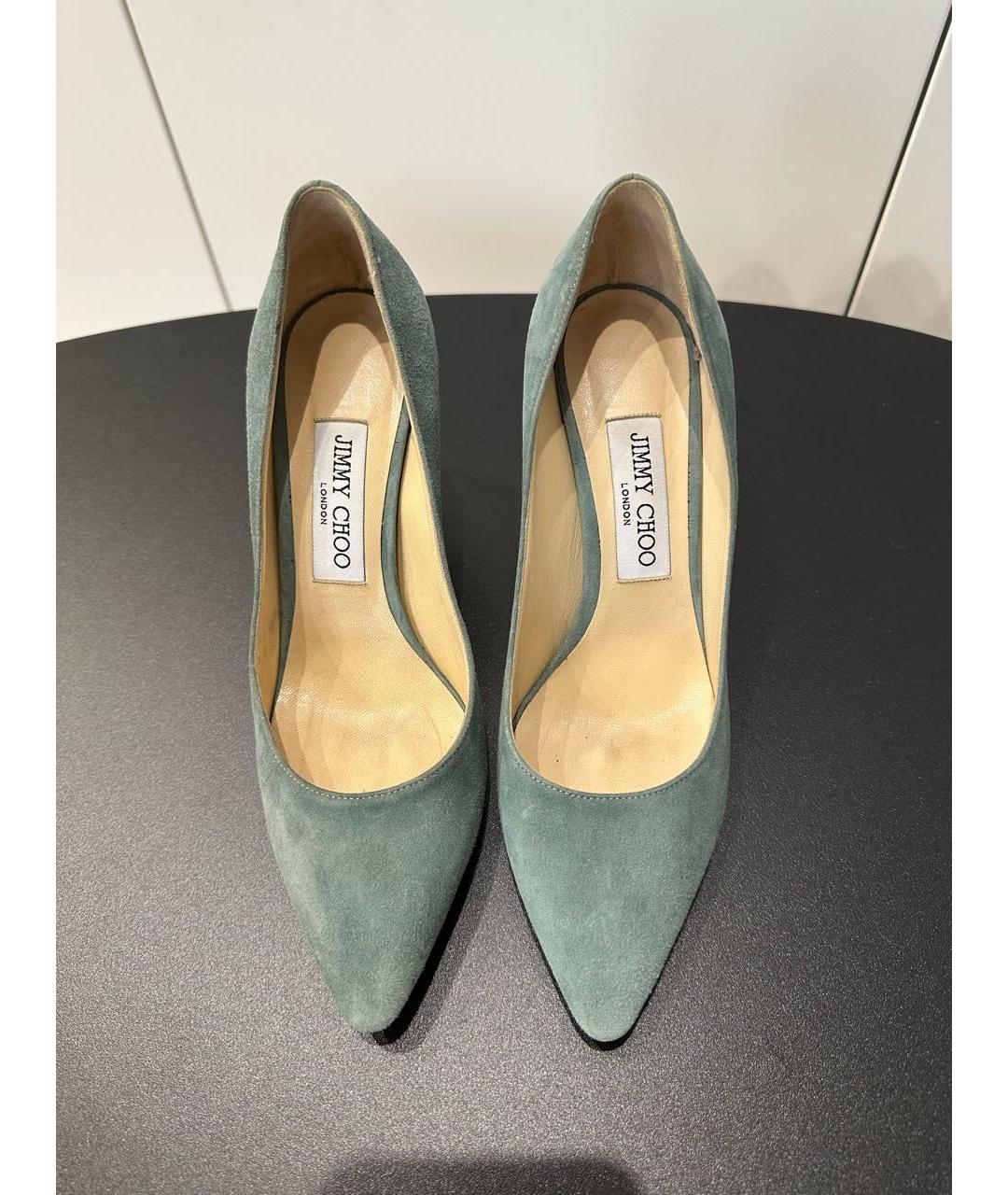 JIMMY CHOO Бирюзовые замшевые туфли, фото 3