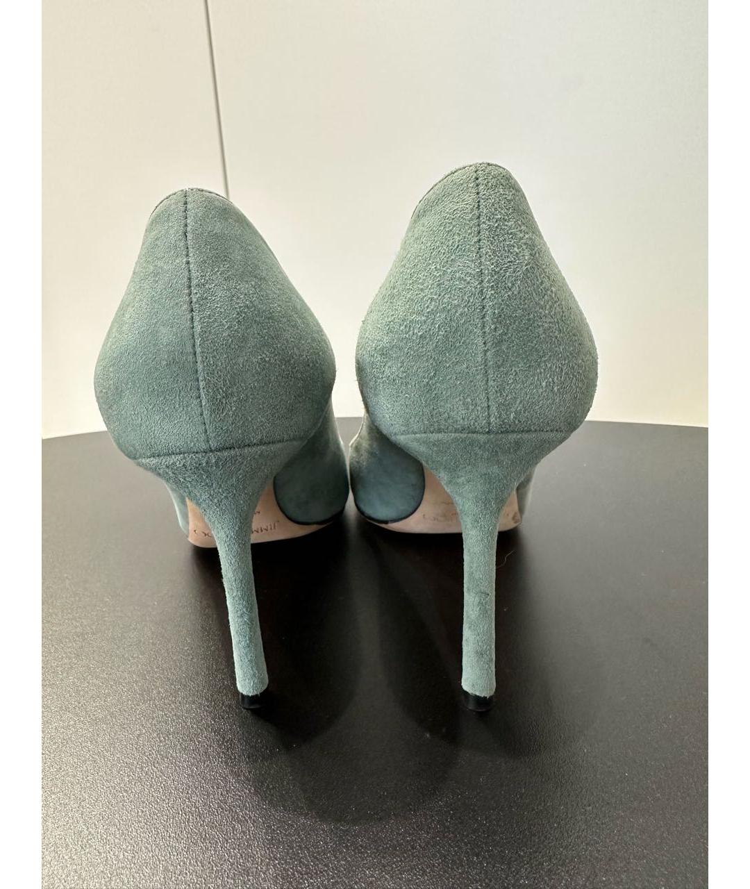JIMMY CHOO Бирюзовые замшевые туфли, фото 4