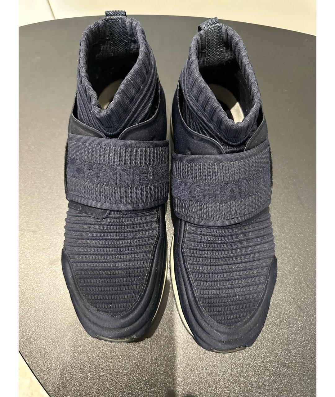 CHANEL PRE-OWNED Темно-синие неопреновые кроссовки, фото 3