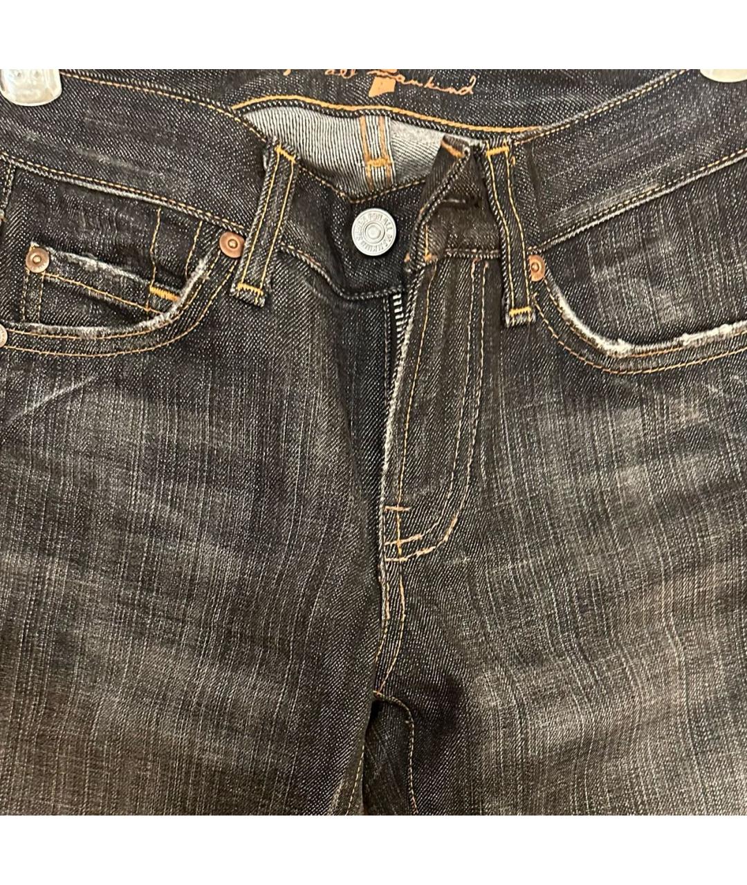 7 FOR ALL MANKIND Серые хлопковые прямые джинсы, фото 4