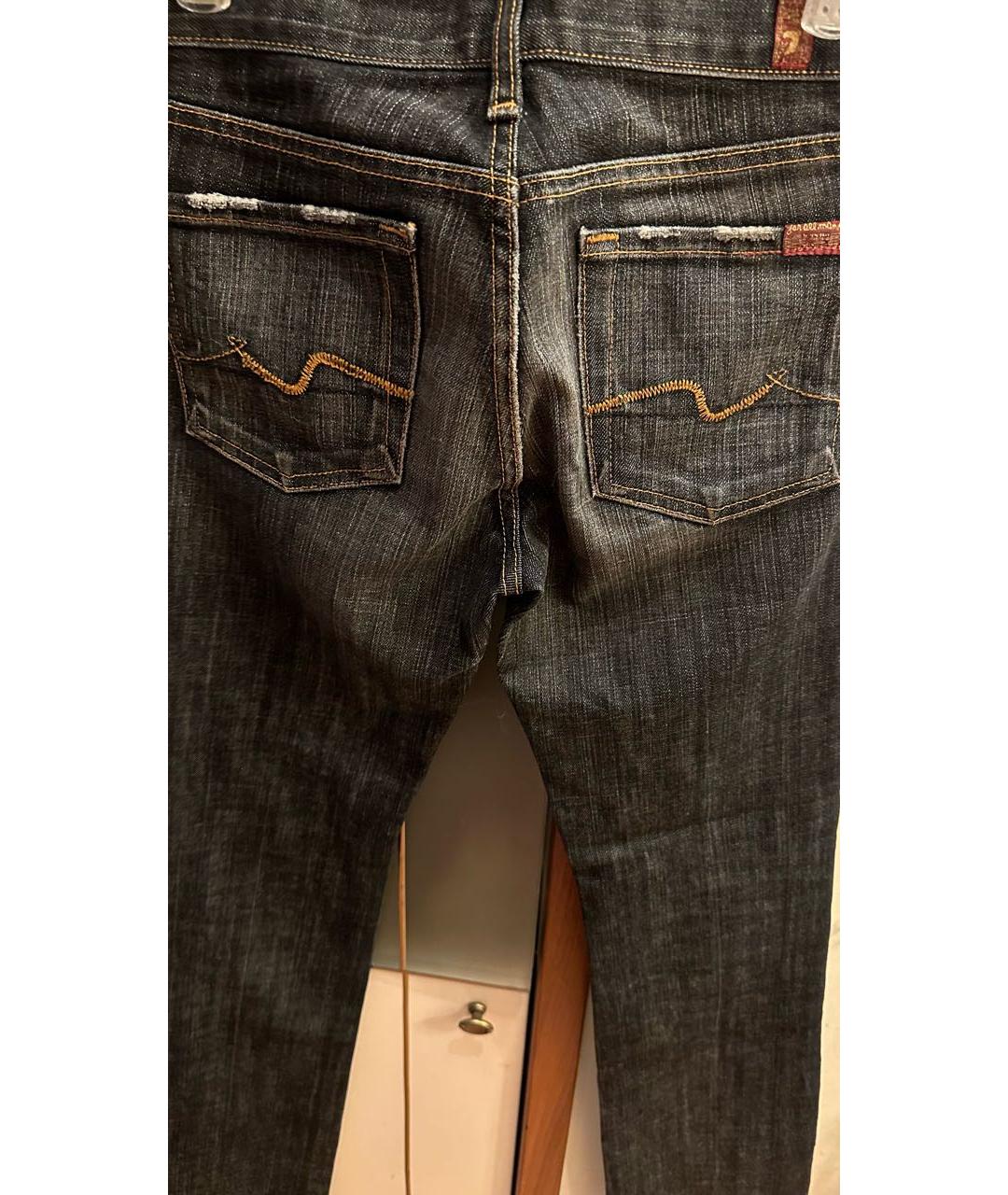 7 FOR ALL MANKIND Серые хлопковые прямые джинсы, фото 3