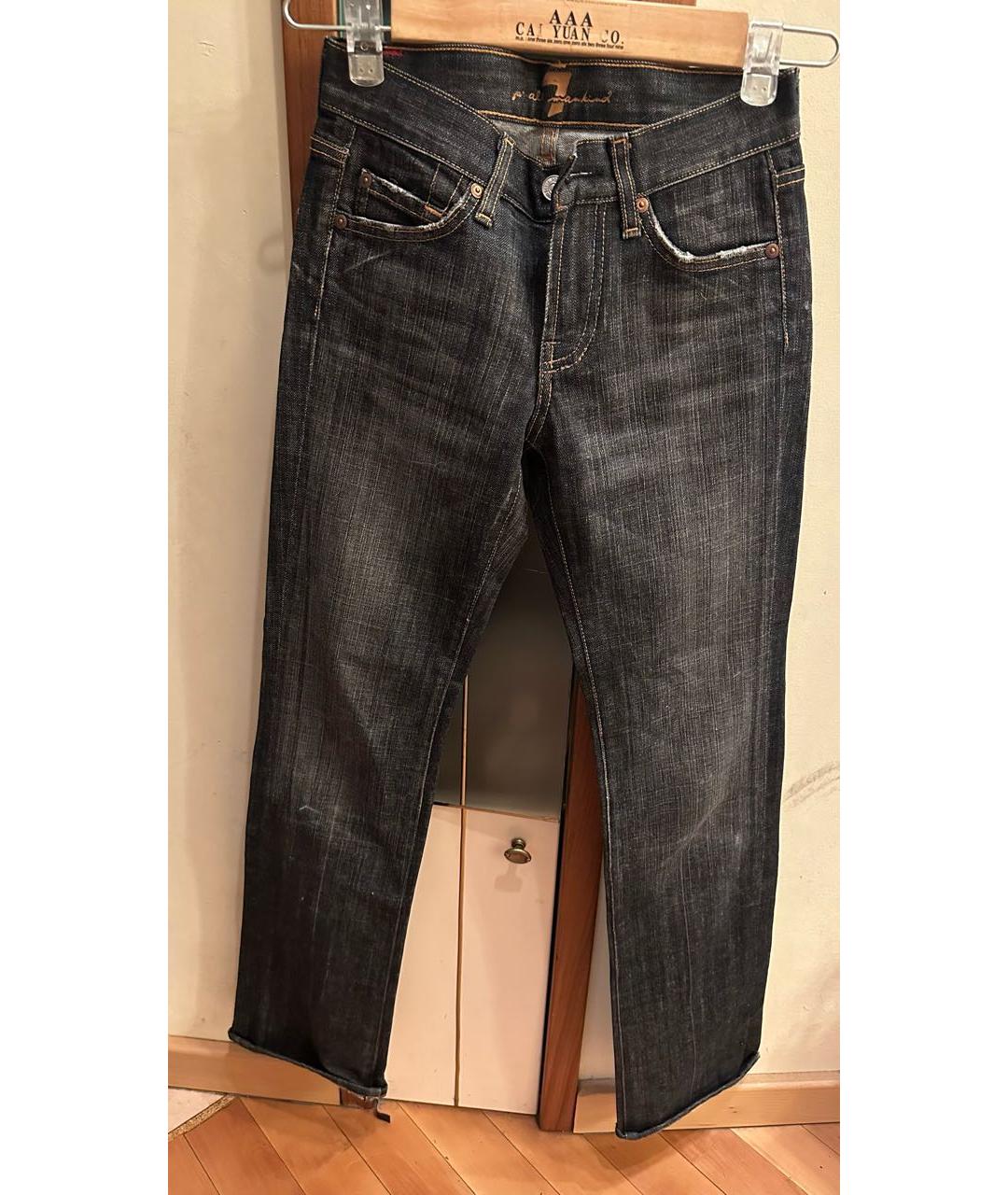 7 FOR ALL MANKIND Серые хлопковые прямые джинсы, фото 7