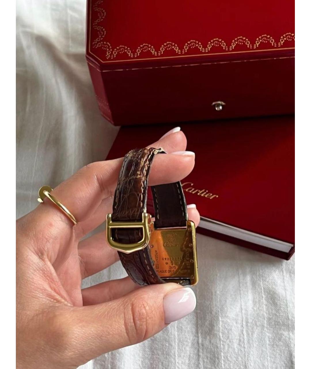 CARTIER Коричневые серебряные часы, фото 6