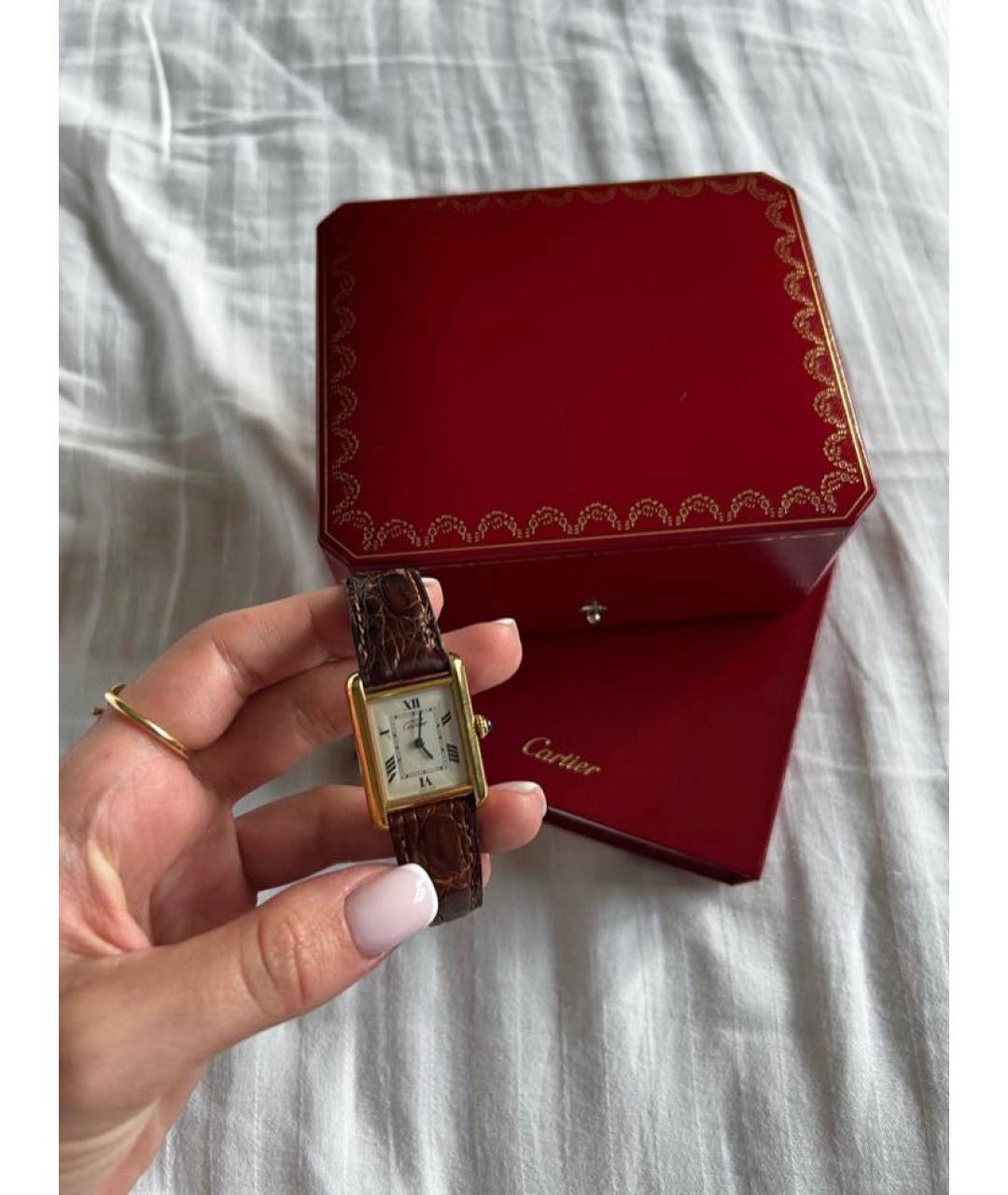 CARTIER Коричневые серебряные часы, фото 3