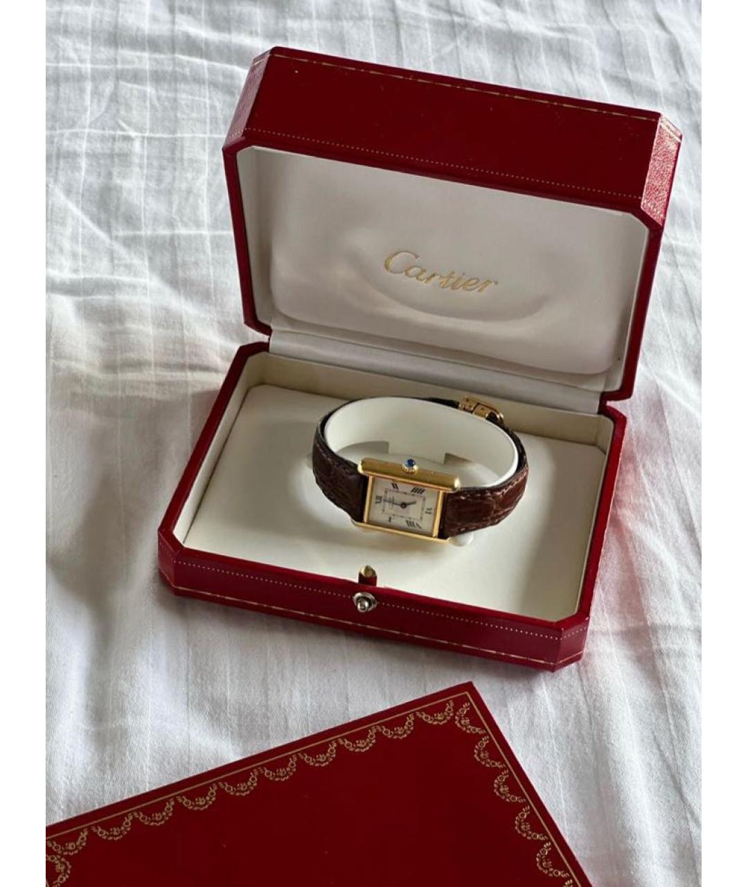 CARTIER Коричневые серебряные часы, фото 2