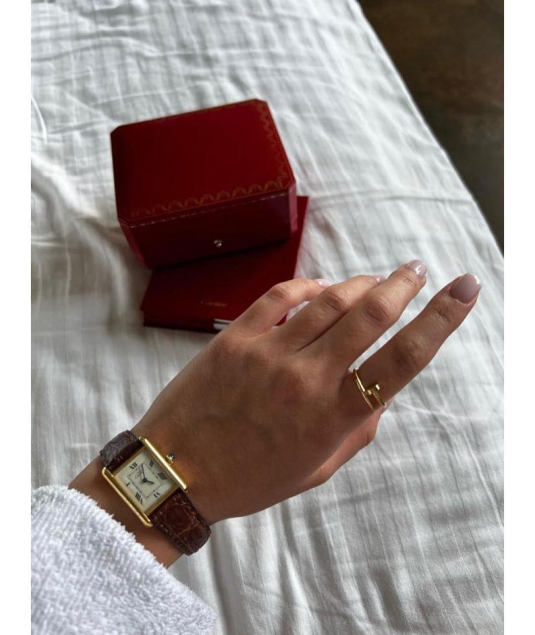 CARTIER Коричневые серебряные часы, фото 7