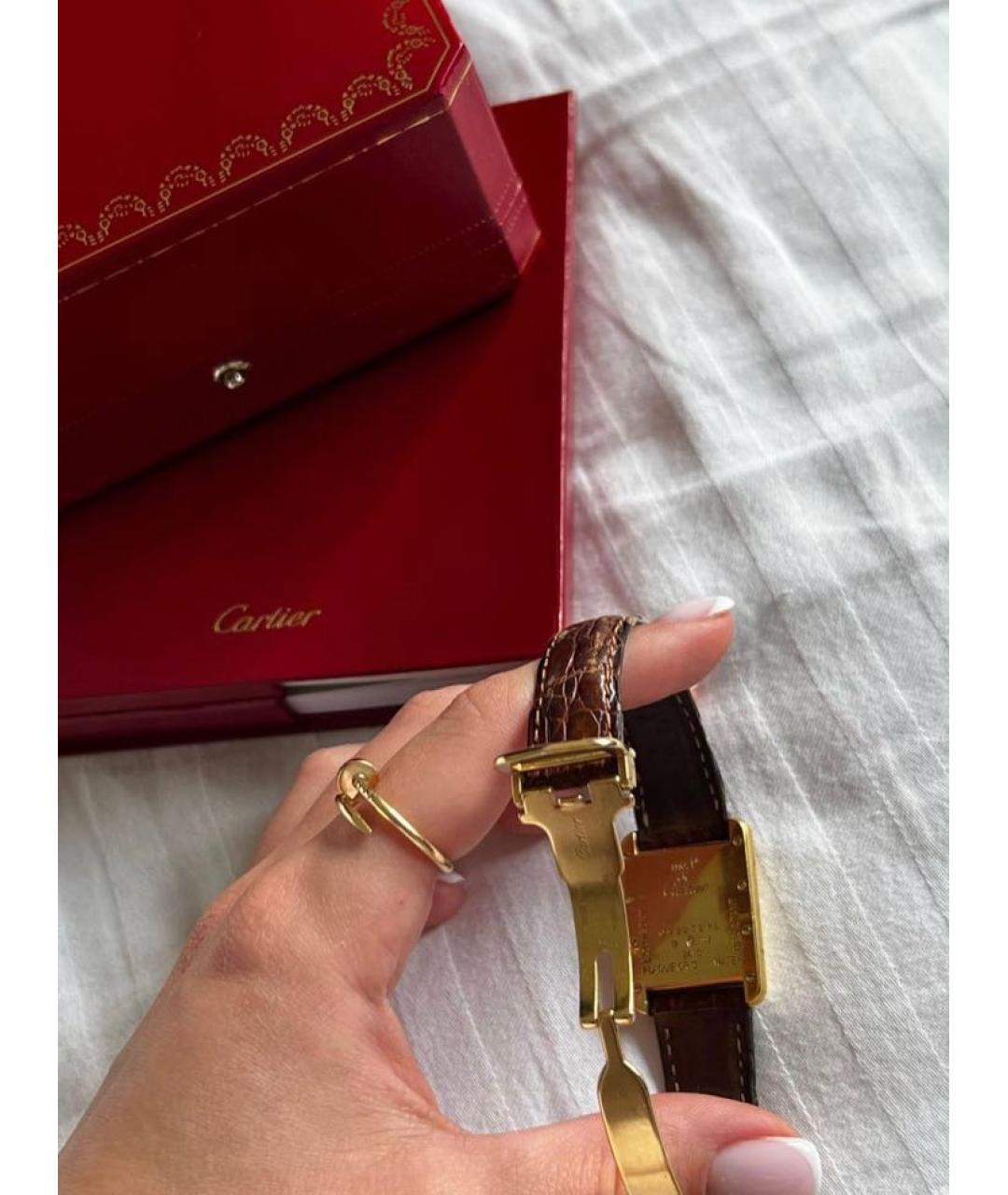 CARTIER Коричневые серебряные часы, фото 5