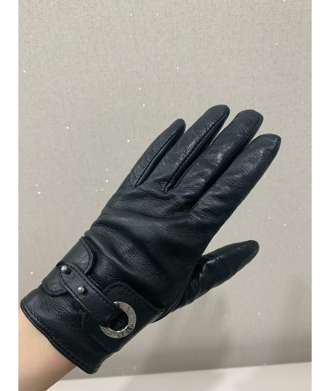RALPH LAUREN Черные кожаные перчатки, фото 5