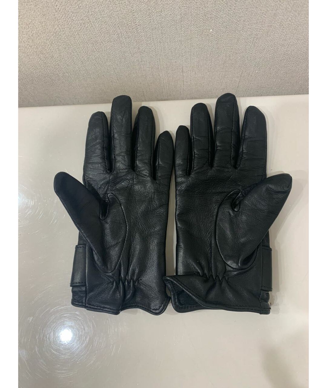 RALPH LAUREN Черные кожаные перчатки, фото 2