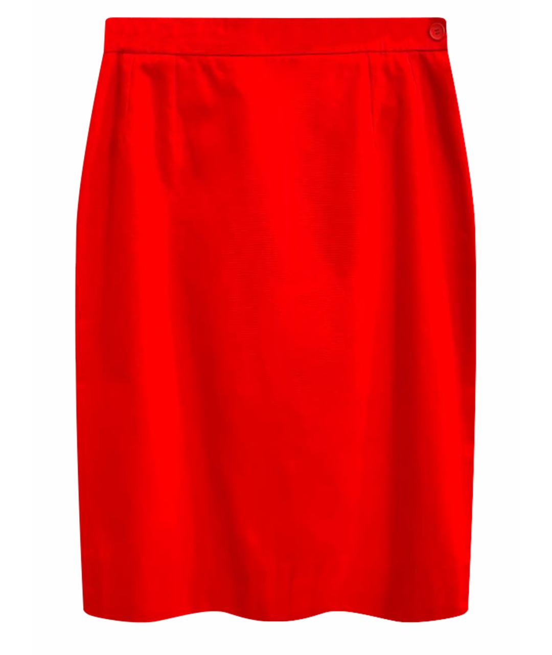 YVES SAINT LAURENT VINTAGE Красная хлопковая юбка миди, фото 1
