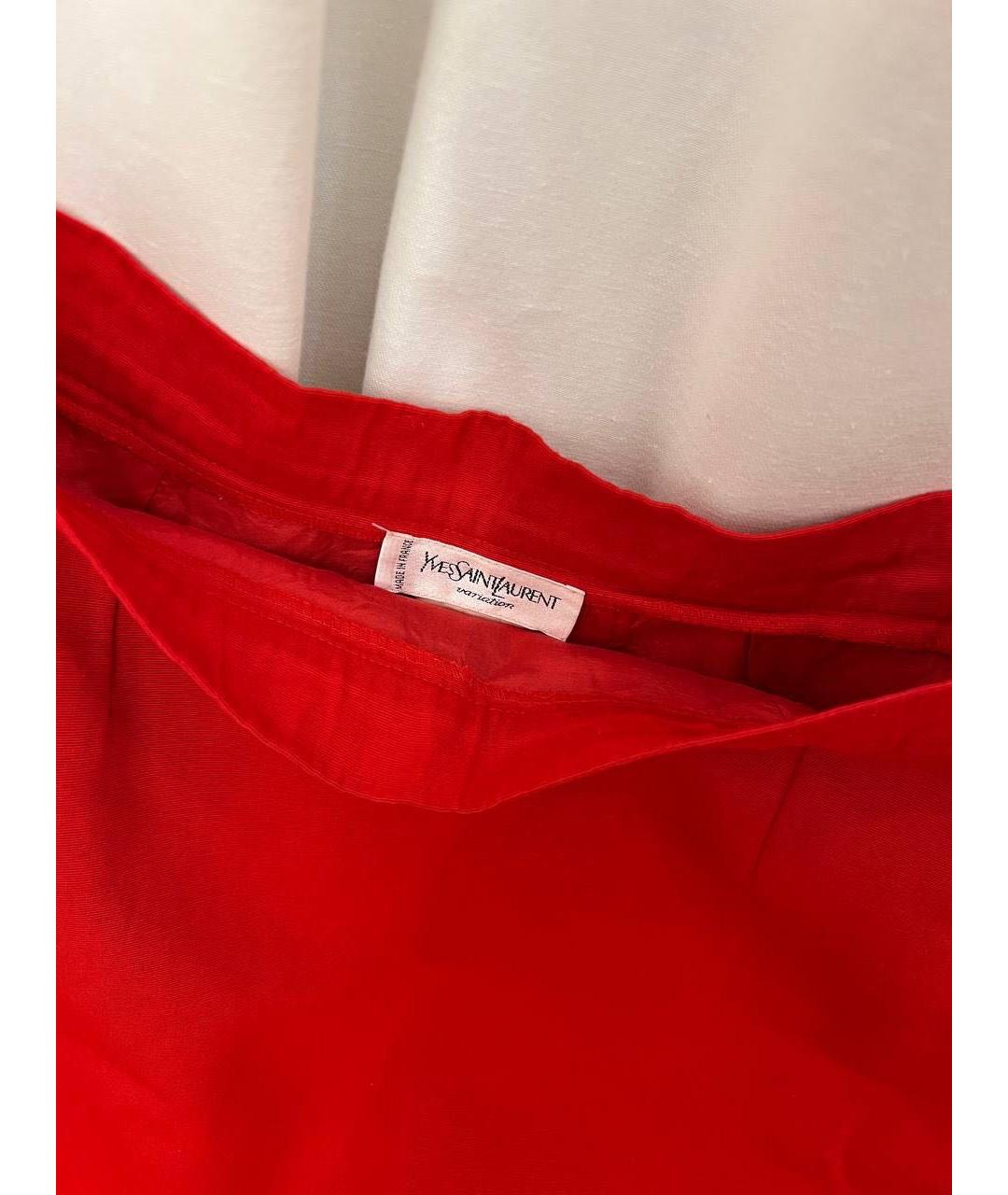 YVES SAINT LAURENT VINTAGE Красная хлопковая юбка миди, фото 4