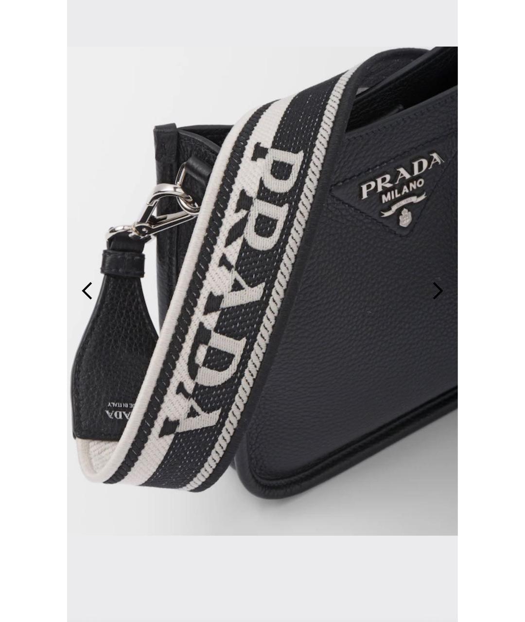 PRADA Черная кожаная сумка через плечо, фото 4