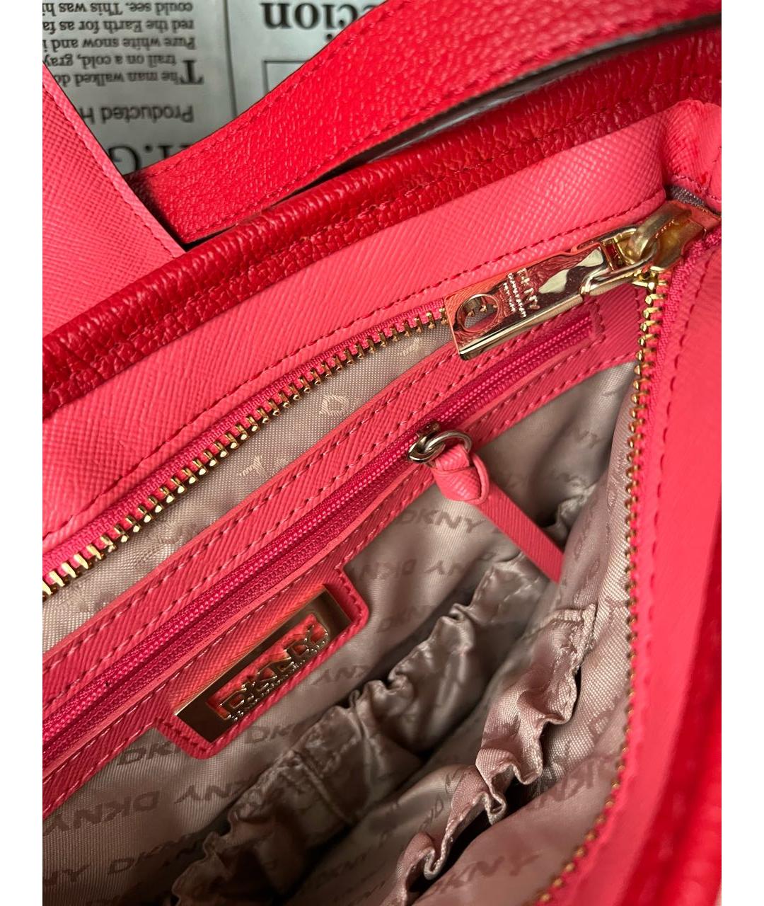 DKNY Коричневая кожаная сумка через плечо, фото 4